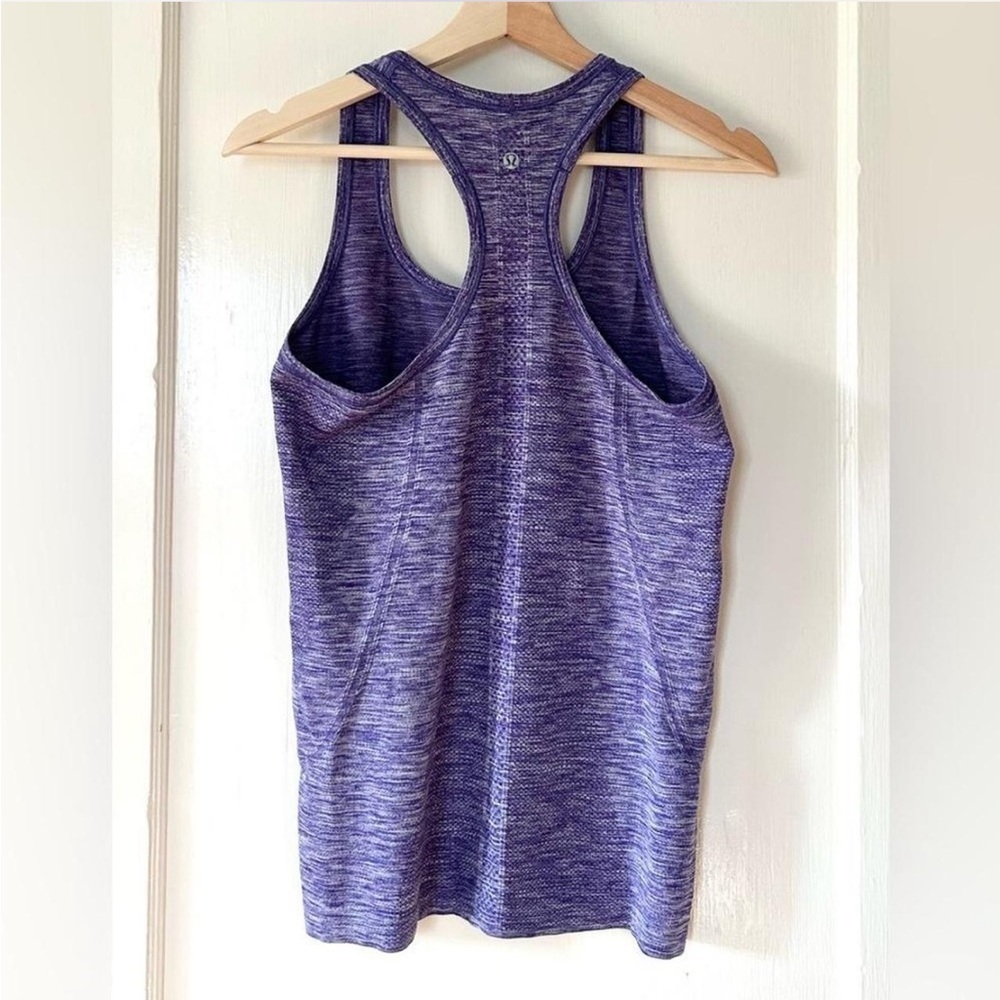Lululemon Swiftly Tech Racerback Tank Top Size 6 Heather Purple Gym Yoga Active - Picture 7 of 8